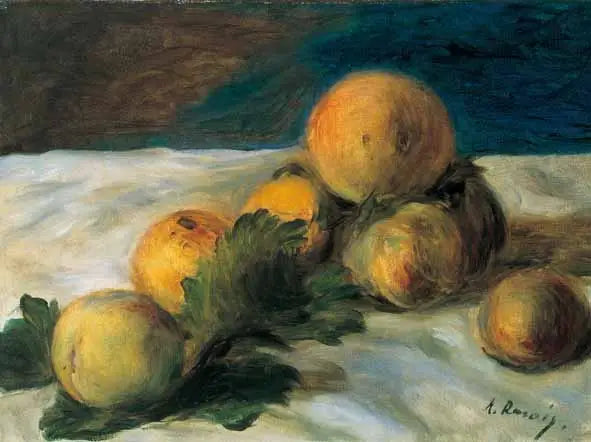 Stilleben med ferskner - Pierre-Auguste Renoir