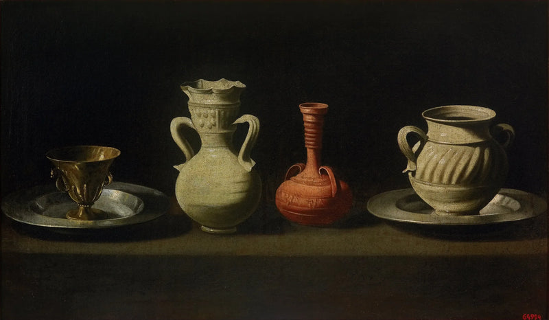 Natures morte med fire vaser - Francisco de Zurbarán