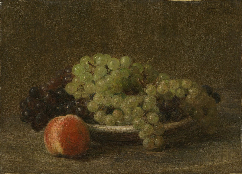 Stillleben med druer og fersken - Henri Fantin-Latour