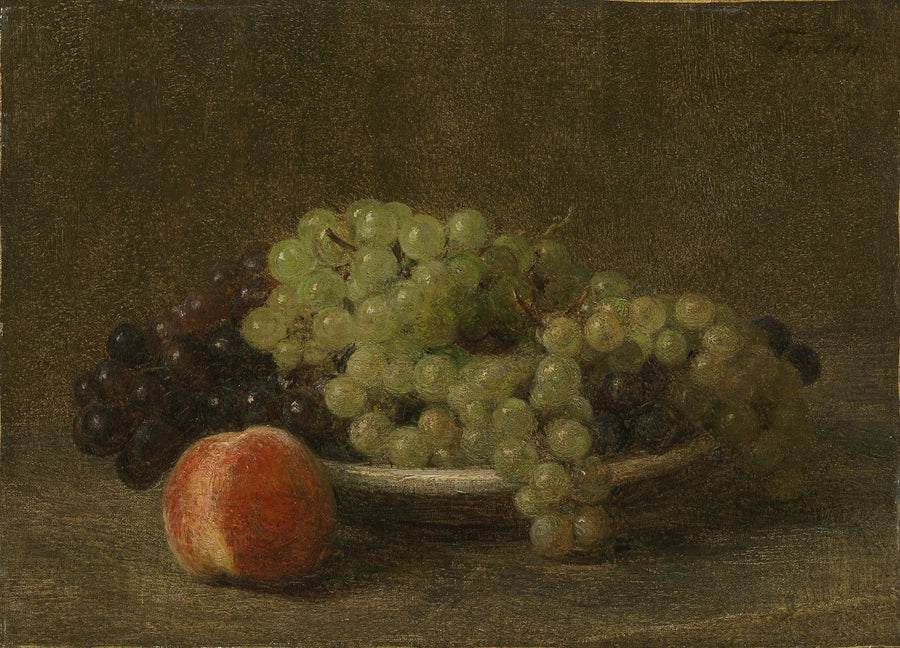 Stillleben med druer og fersken - Henri Fantin-Latour