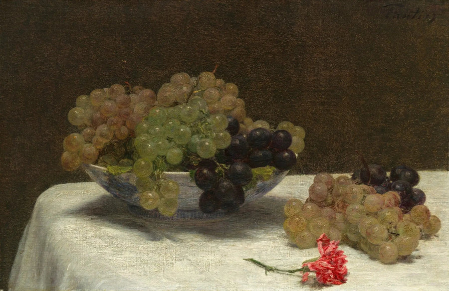 Stillleben med druer og en nellike - Henri Fantin-Latour