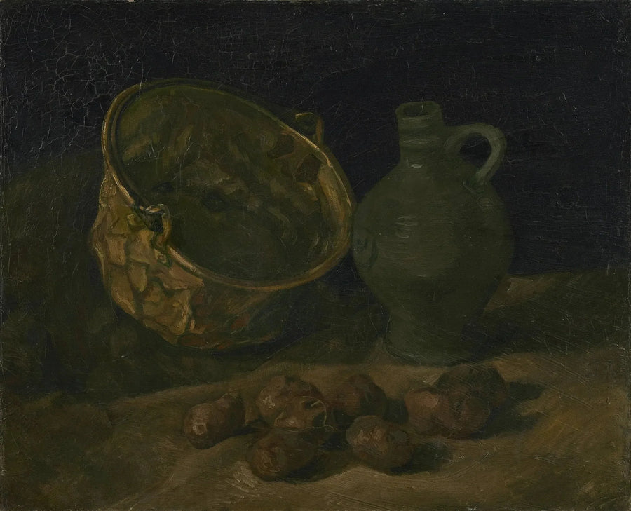 Stilleben med kedel og messingkande - Vincent van Gogh