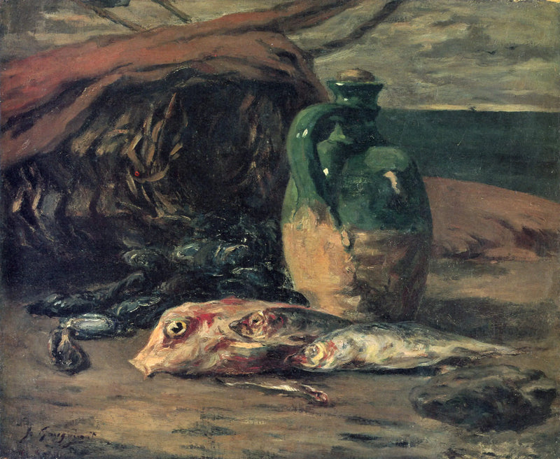 Stilleben med kande og rødspætter - Paul Gauguin