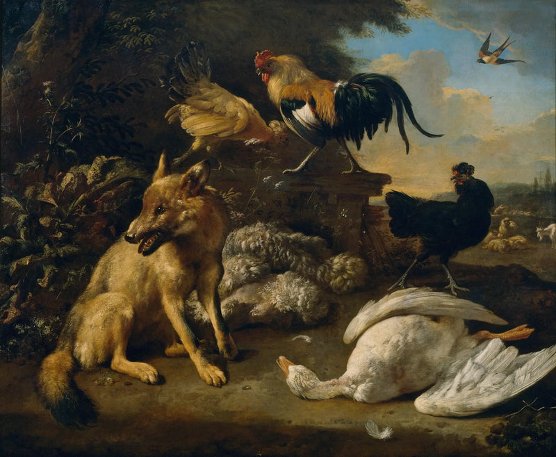 Stillleben med dyr - Melchior de Hondecoeter