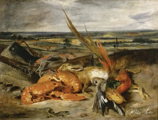 Nature morte avec des homards - Eugène Delacroix - Reproductions de tableaux et peintures haut de gamme