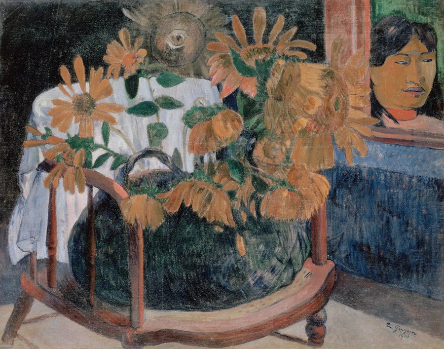 Stilleben med solsikker på en stol (II) - Paul Gauguin