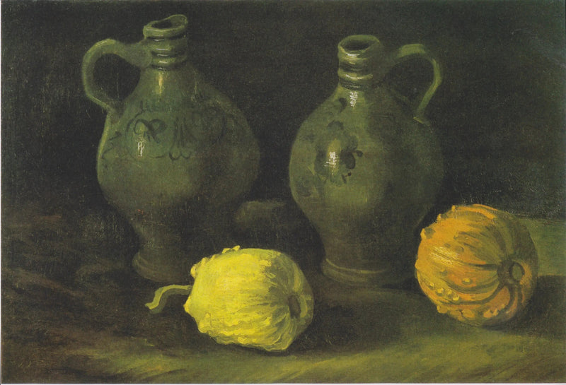 Stilleben med to krukker og to græskar - Vincent van Gogh