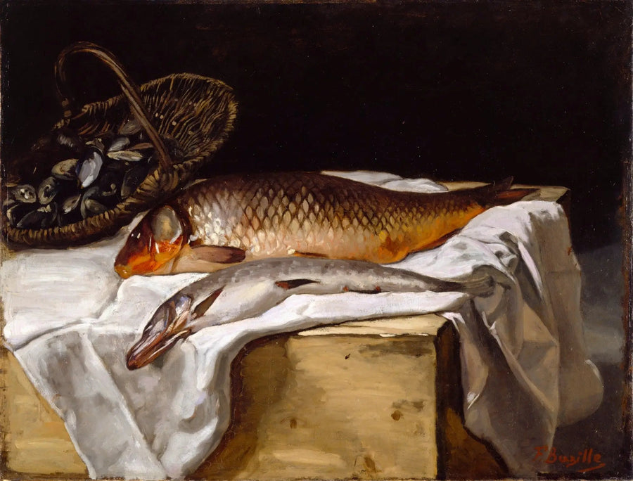 Stilleben med fisk - Frédéric Bazille