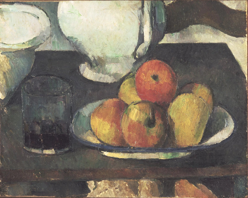 Stilleben med frugt og glas vin - Paul Cézanne