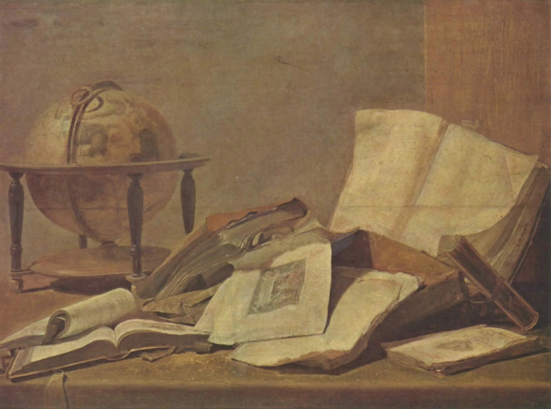 Naturtro med bøger og globe - David Teniers den Yngre