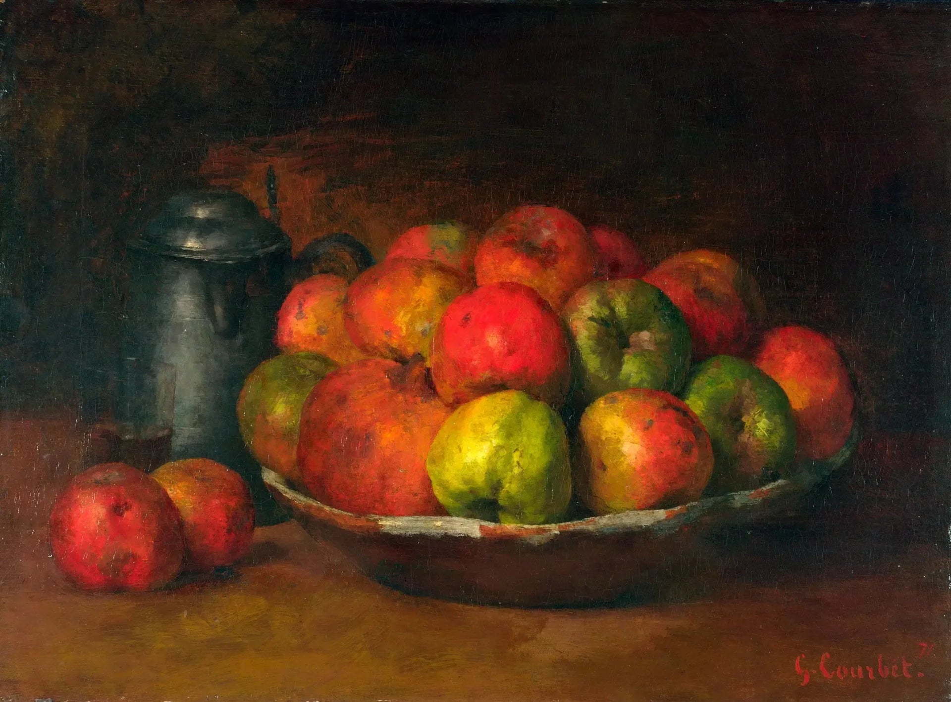 Nature morte avec pommes et grenades - Gustave Courbet image 1 reproduction artisanale de tableau