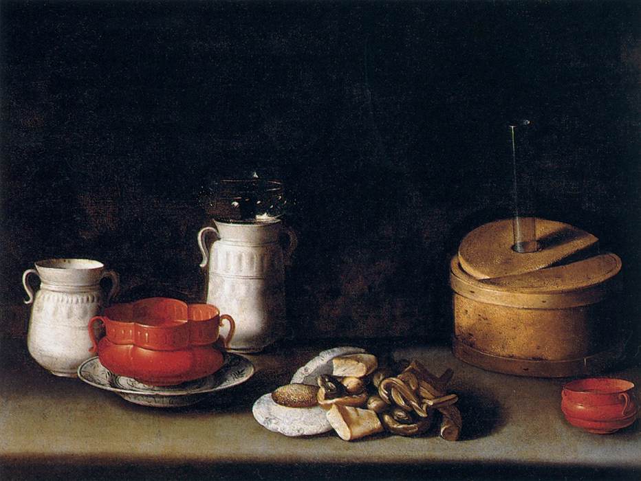 Nature morte avec porcelaine et bonbons - Juan van der Hamen image 1 copie peinte à la main à l’huile