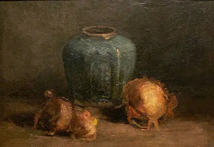 Stilleben med ingefærkrukke og løg - Vincent van Gogh