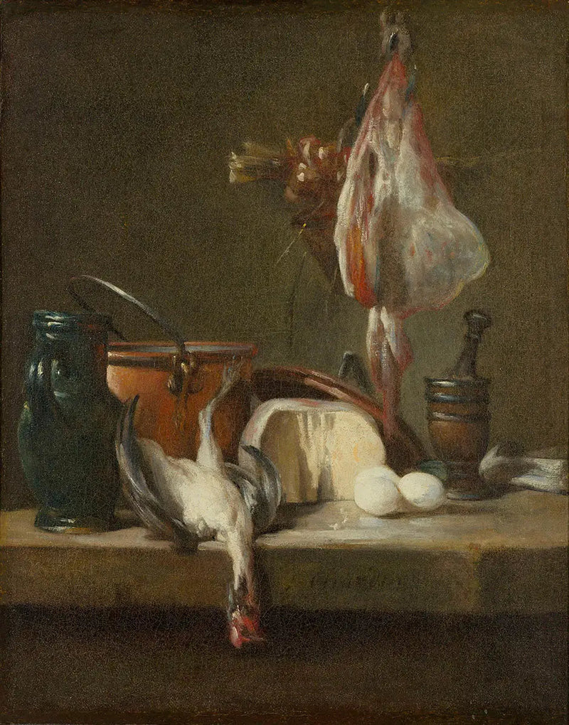 Stillleben mit Rochen und Zwiebelkorb - Jean Siméon Chardin