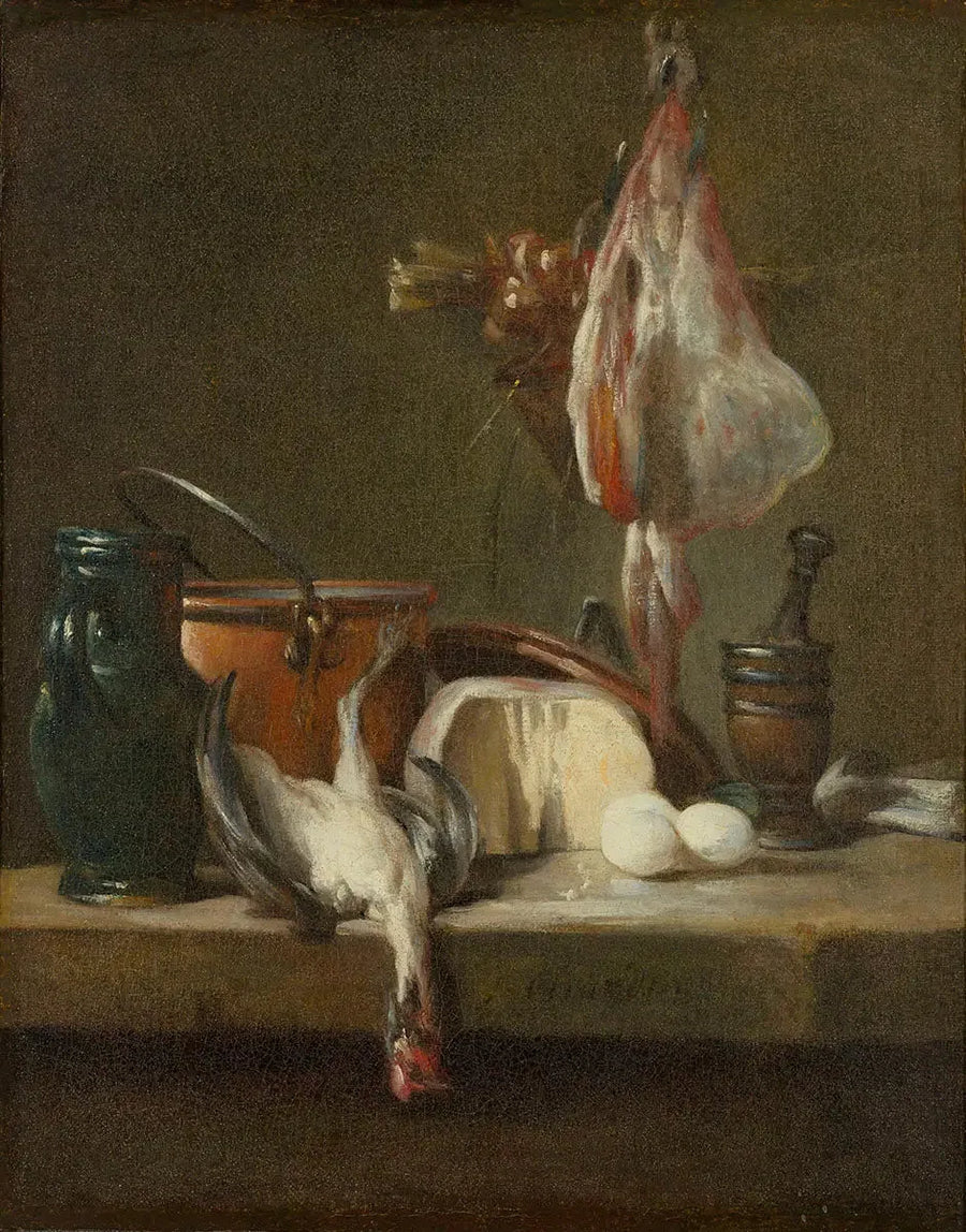 Stillleben mit Rochen und Zwiebelkorb - Jean Siméon Chardin