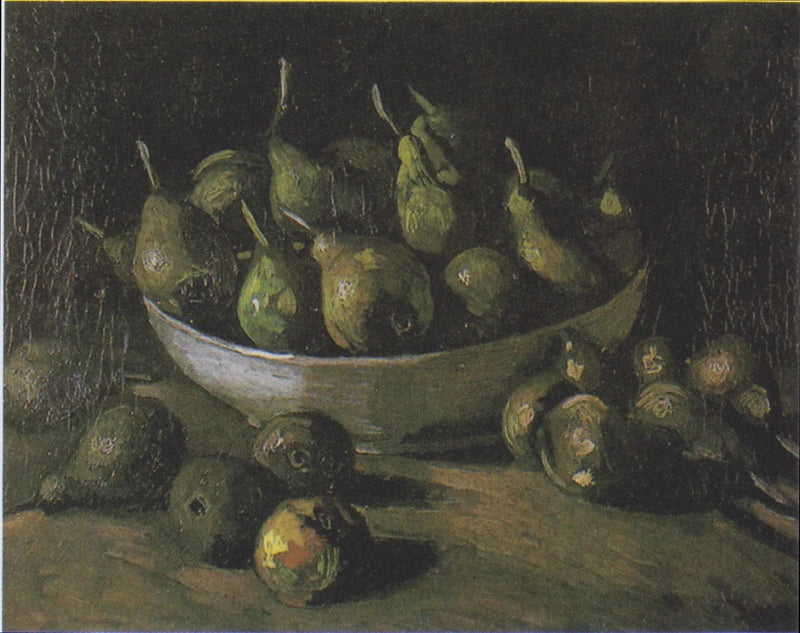 Stilleben med en stenskål og pærer - Vincent van Gogh