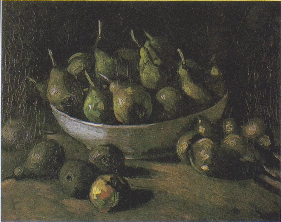 Stilleben med en stenskål og pærer - Vincent van Gogh