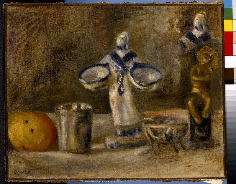 Stilleben med en figur i fajance - Pierre-Auguste Renoir