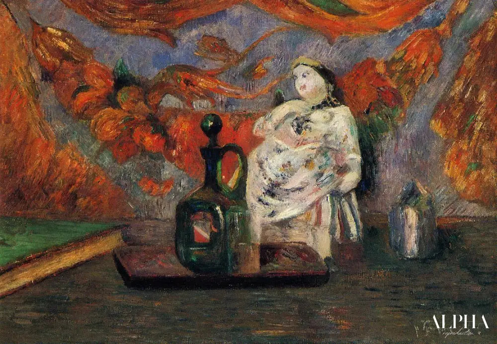 Nature morte avec une figurine en céramique - Paul Gauguin - Reproductions de tableaux et peintures haut de gamme