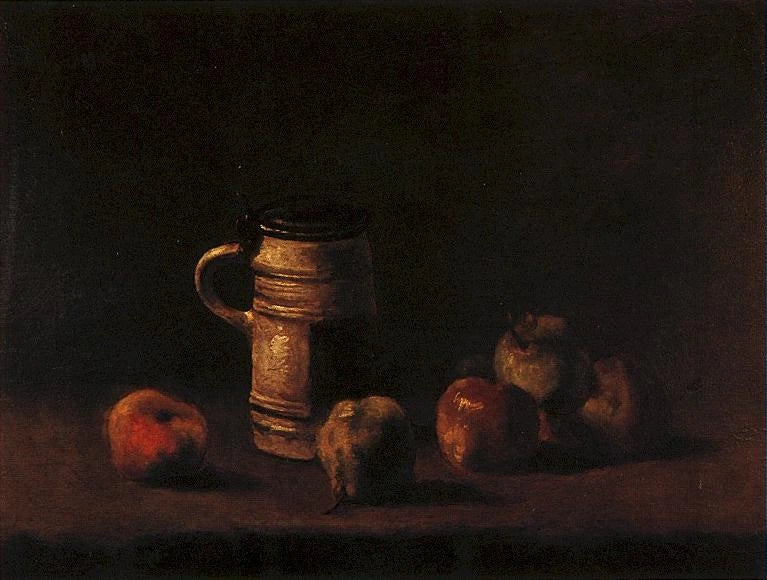 Stilleben med ølkrus og frugt - Vincent van Gogh