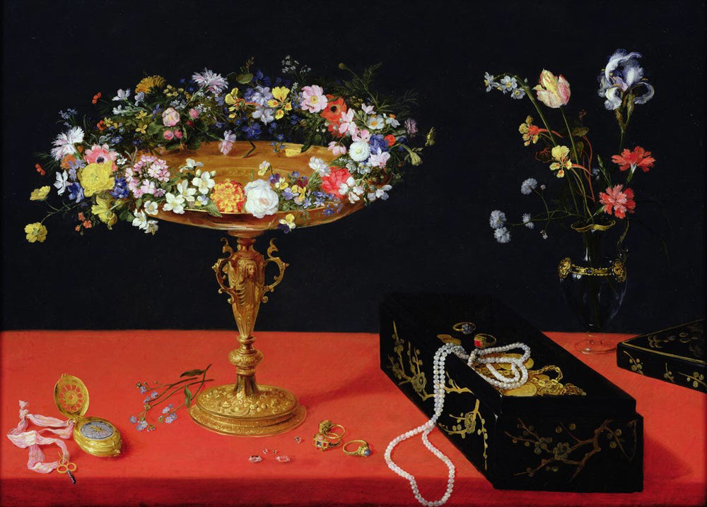 Nature morte d'une coupe avec des fleurs - Jan Brueghel le Jeune image 1 copie peinte à la main à l’huile