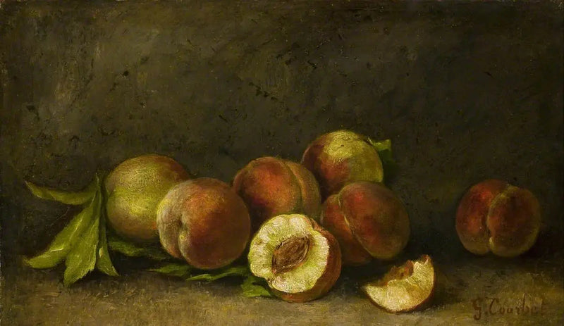 Natskildring af ferskner - Gustave Courbet