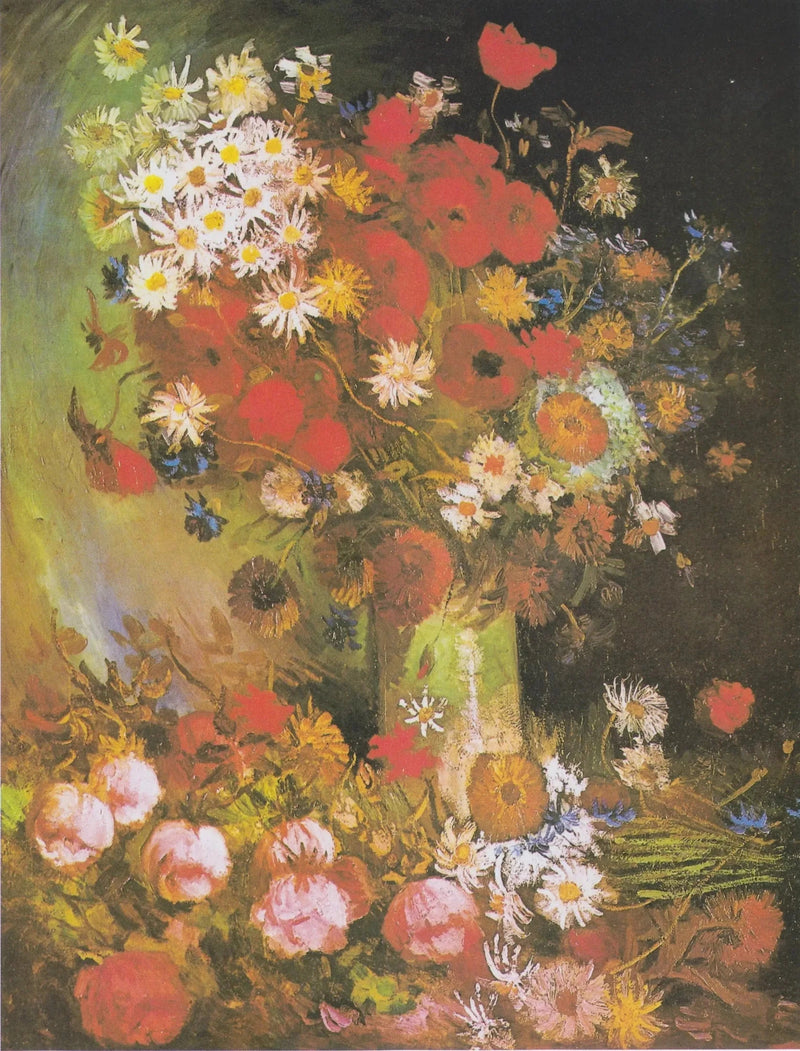 Stilleben med markblomster og roser - Vincent van Gogh