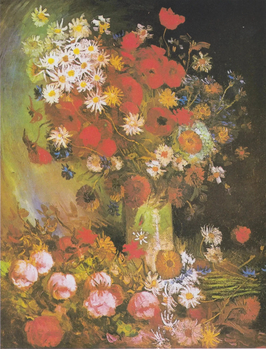 Stilleben med markblomster og roser - Vincent van Gogh
