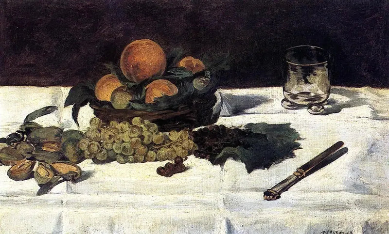 Stilleben: frugter på et bord - Édouard Manet