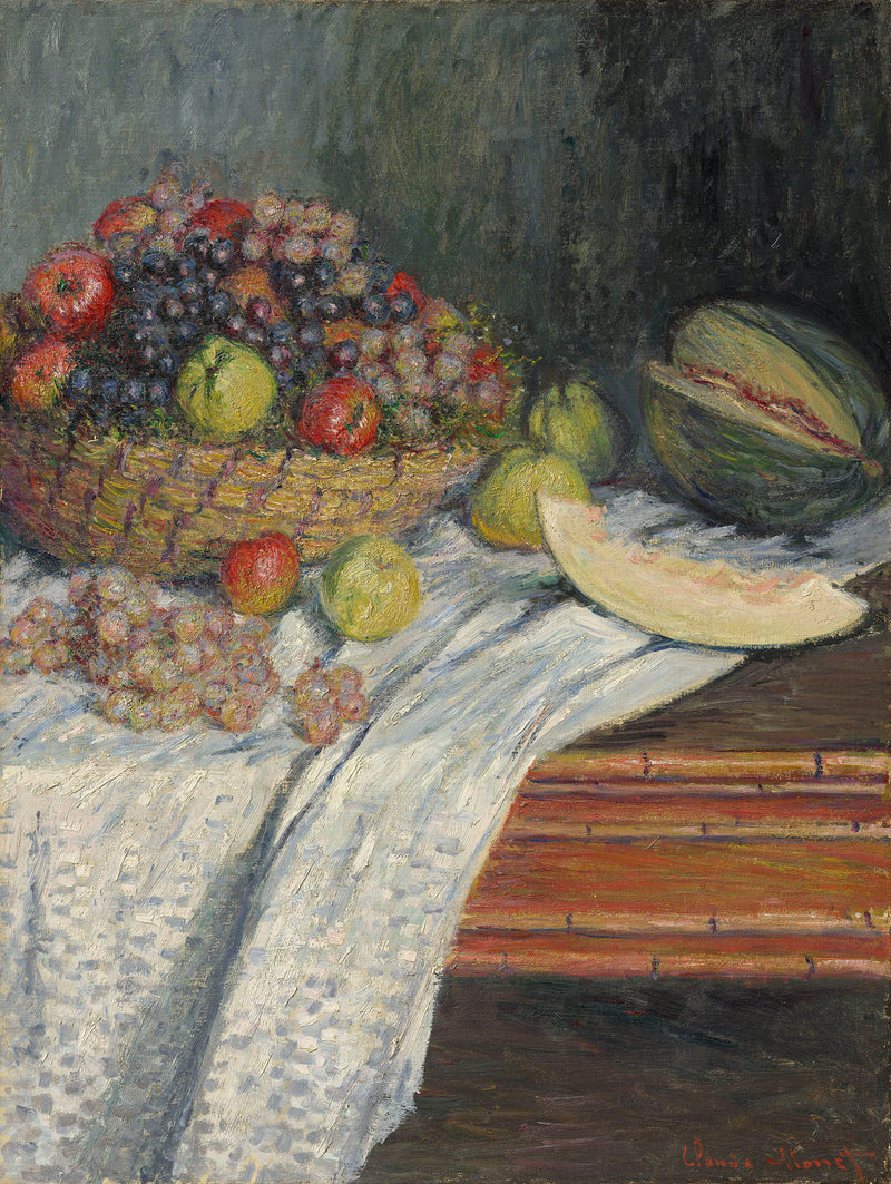Stilleben med spansk melon W544 - Claude Monet