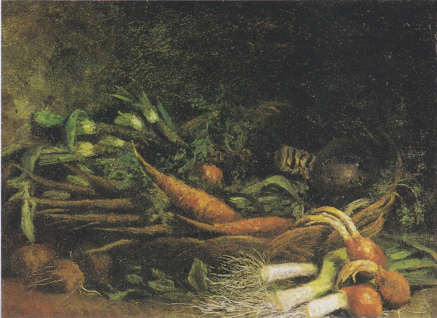 Stilleben med en kurv grøntsager - Vincent van Gogh