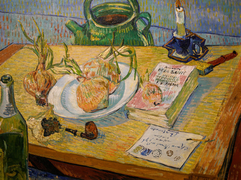 Stilleben med tegnebræt og løg - Vincent van Gogh