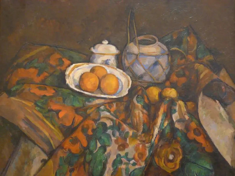 Stilleben, ingefærkrukke, sukkerskål og appelsiner - Paul Cézanne