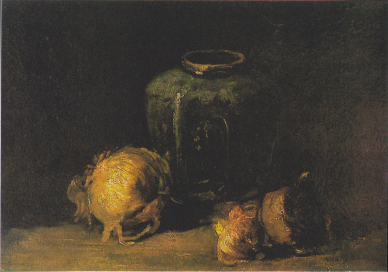 Stilleben med ingefærkrukke og løg - Vincent van Gogh