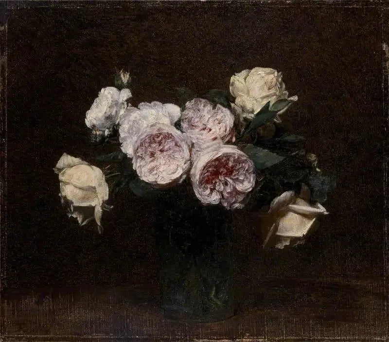 Stillleben: Rosen Rosen, weiße und gelbe - Henri Fantin-Latour
