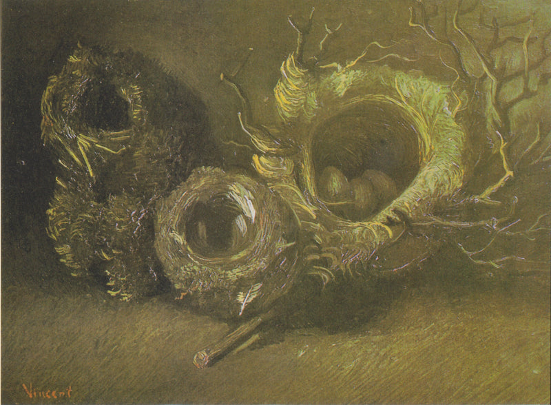 Stilleben med tre fuglereder - Vincent van Gogh