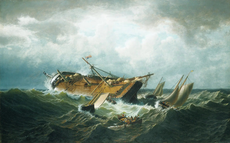 Skibsforlis ud for Nantucket (Skibsforlis ud for Nantucket efter en storm) - William Bradford