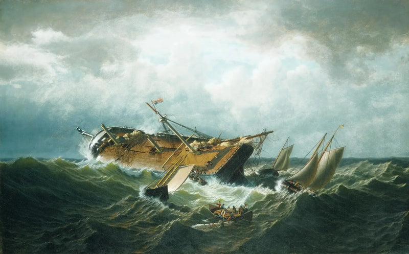 Skibsforlis ud for Nantucket (Skibsforlis ud for Nantucket efter en storm) - William Bradford