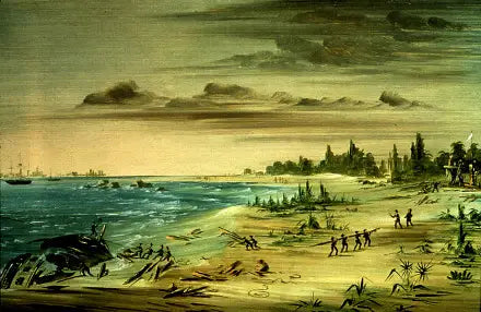 Forliset af Aimable, ved Texas kysten. 1685 - George Catlin