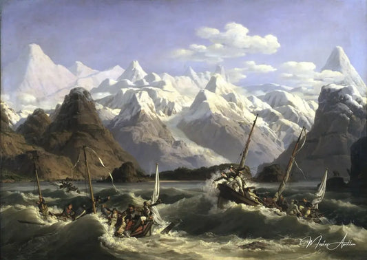 Naufrage des bateaux La Pérouse en 1786 - Louis Philippe Crepin - Reproductions de tableaux et peintures haut de gamme