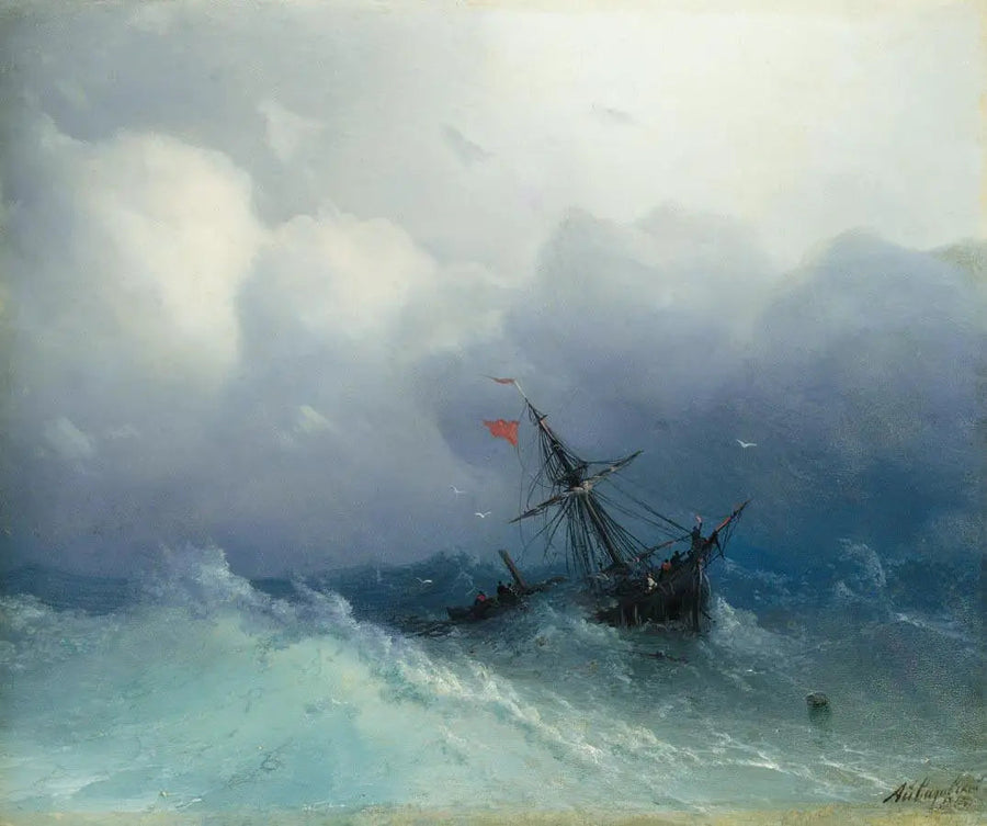 Skibbrud på et stormfuldt hav - Ivan Aïvazovski