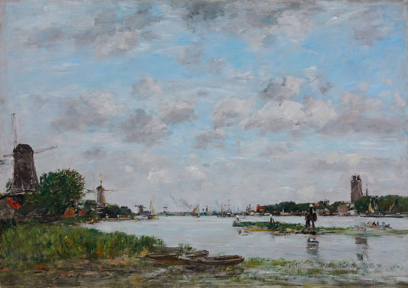 Navigation på floden Oude Maas nær Dordrecht - Eugène Boudin