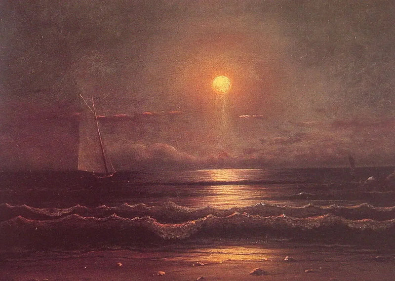 Navigere i måneskin - Martin Johnson Heade