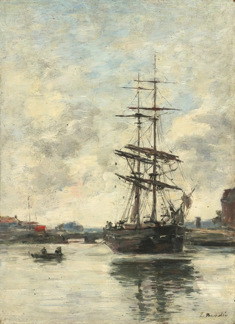 Skib på Touques - Eugène Boudin