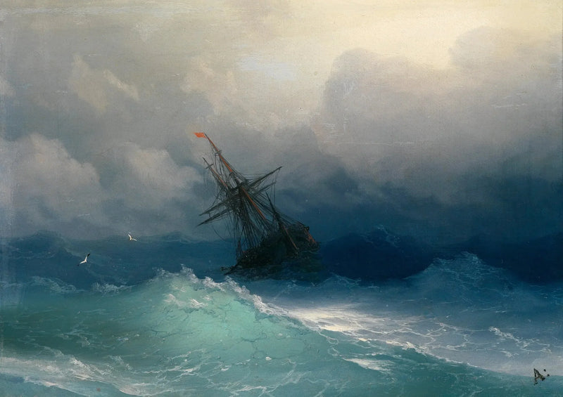 Skib på et stormfuldt hav - Ivan Aïvazovski