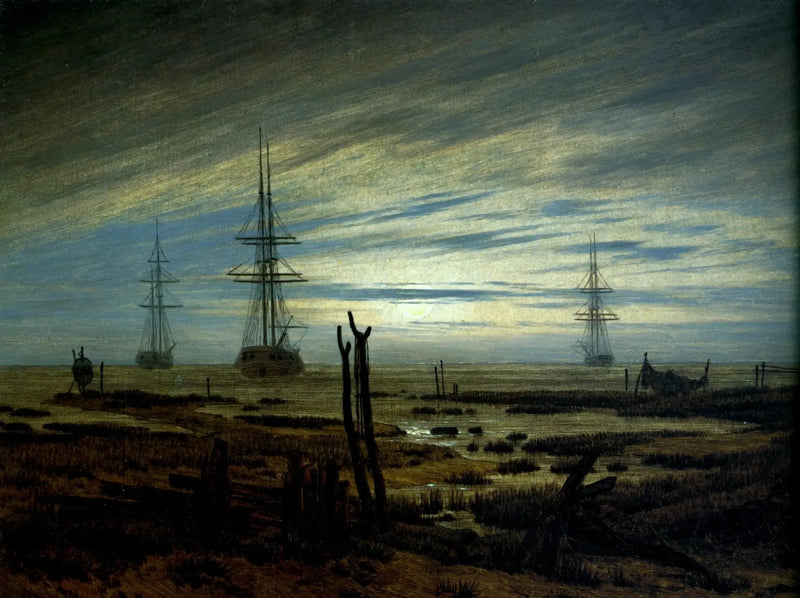 Skibe ved anker - Caspar David Friedrich