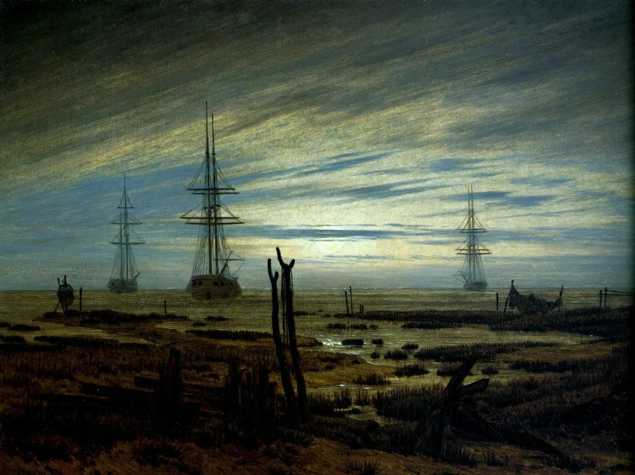 Skibe ved anker - Caspar David Friedrich