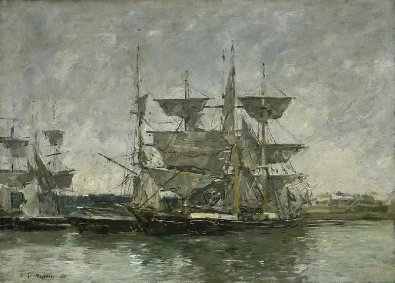 Skibe ved kaj, Deauville - Eugène Boudin
