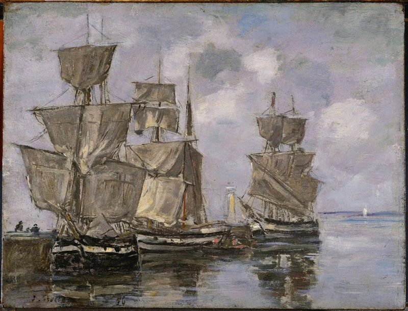 Skibe i Havnen i Honfleur - Eugène Boudin