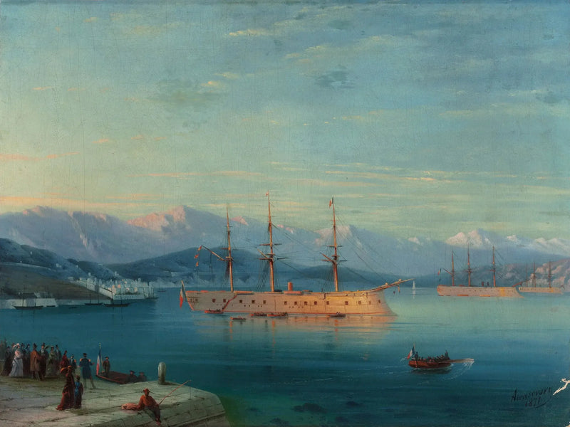 Franske skibe afsejler fra Sortehavet - Ivan Aïvazovski